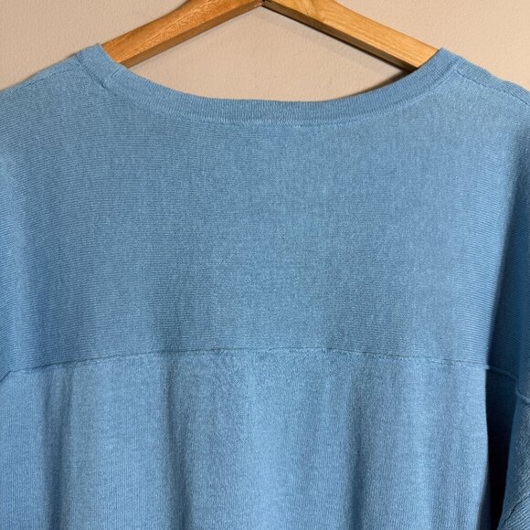 J. Jill Linen 3/4 Sleeve Sweater Pullover Women's Medium Blue Coastal Casual - Picture 9 of 11